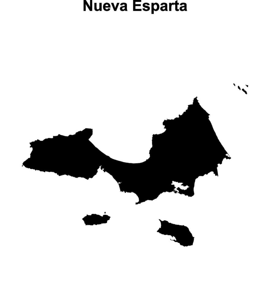 Nueva Esparta state blank outline map vector