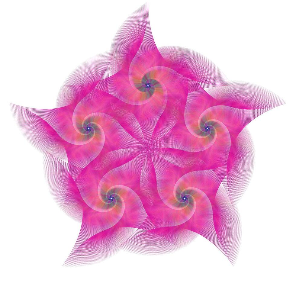 Pink abstract circular fractal shape design vector