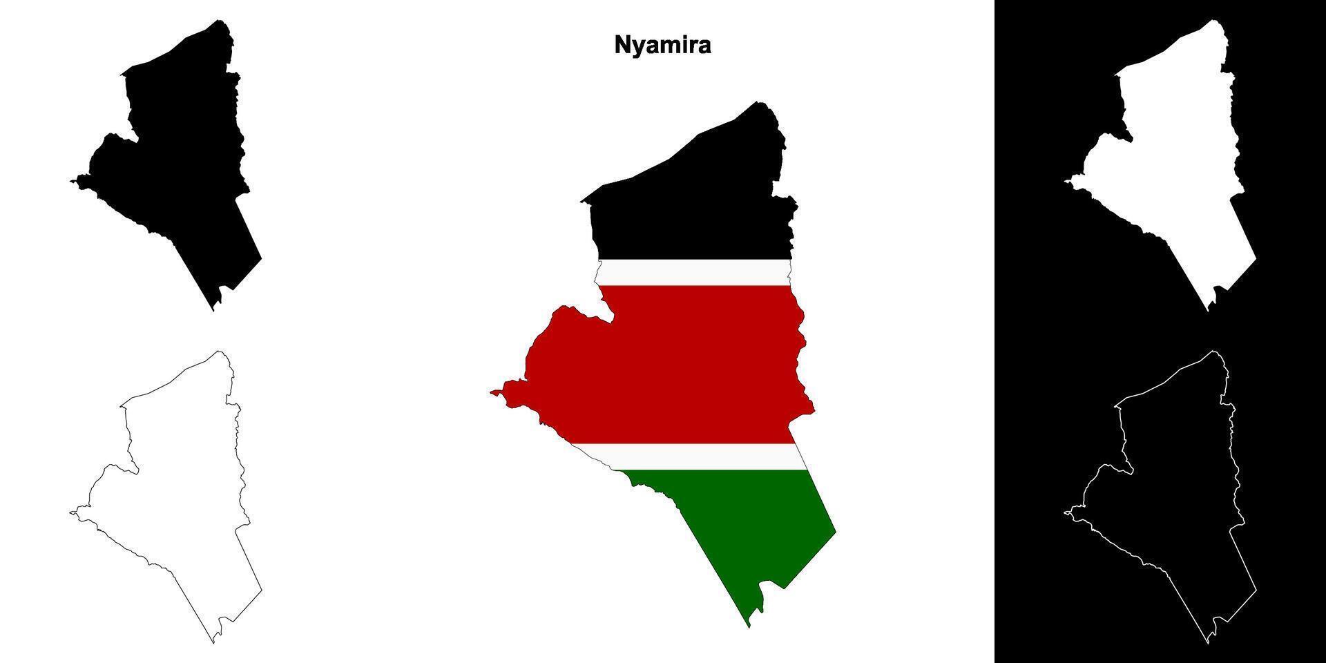 Nyamira county outline map set vector