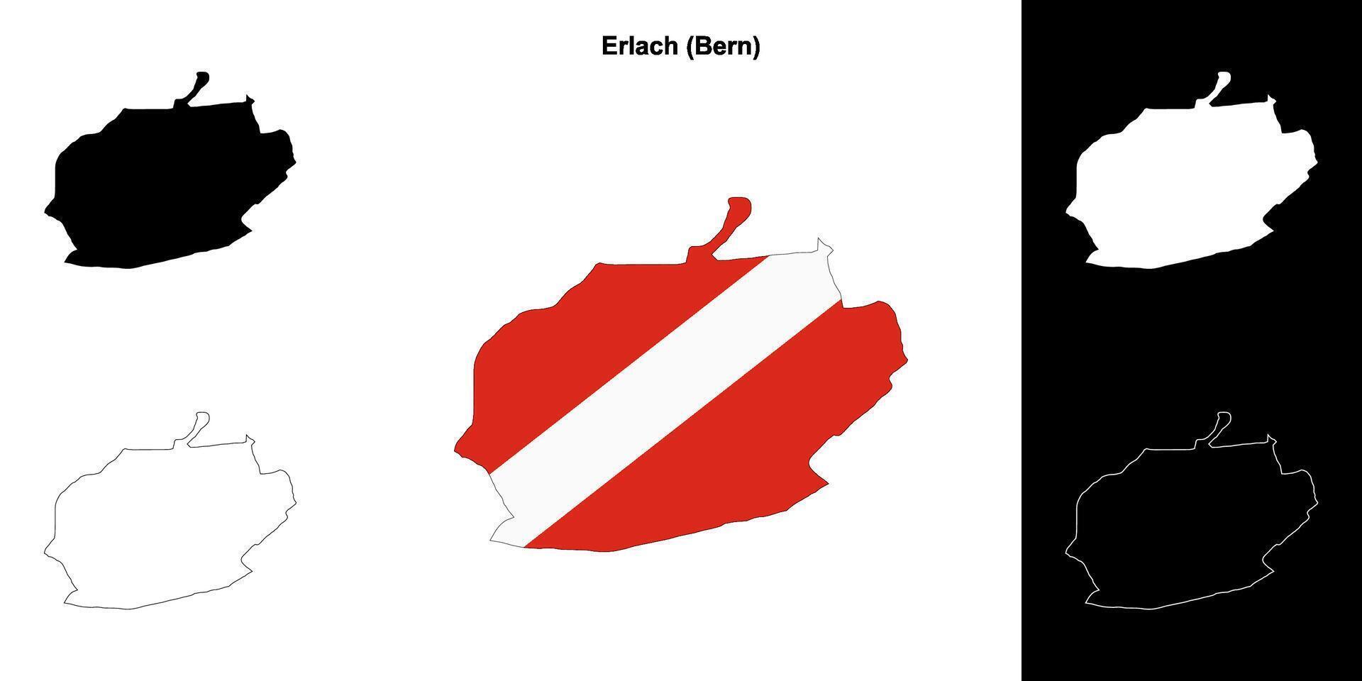 Erlach blank outline map set vector