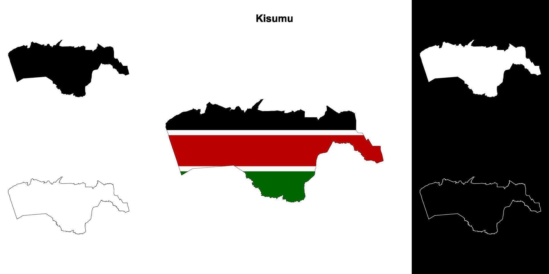 Kisumu county outline map set vector