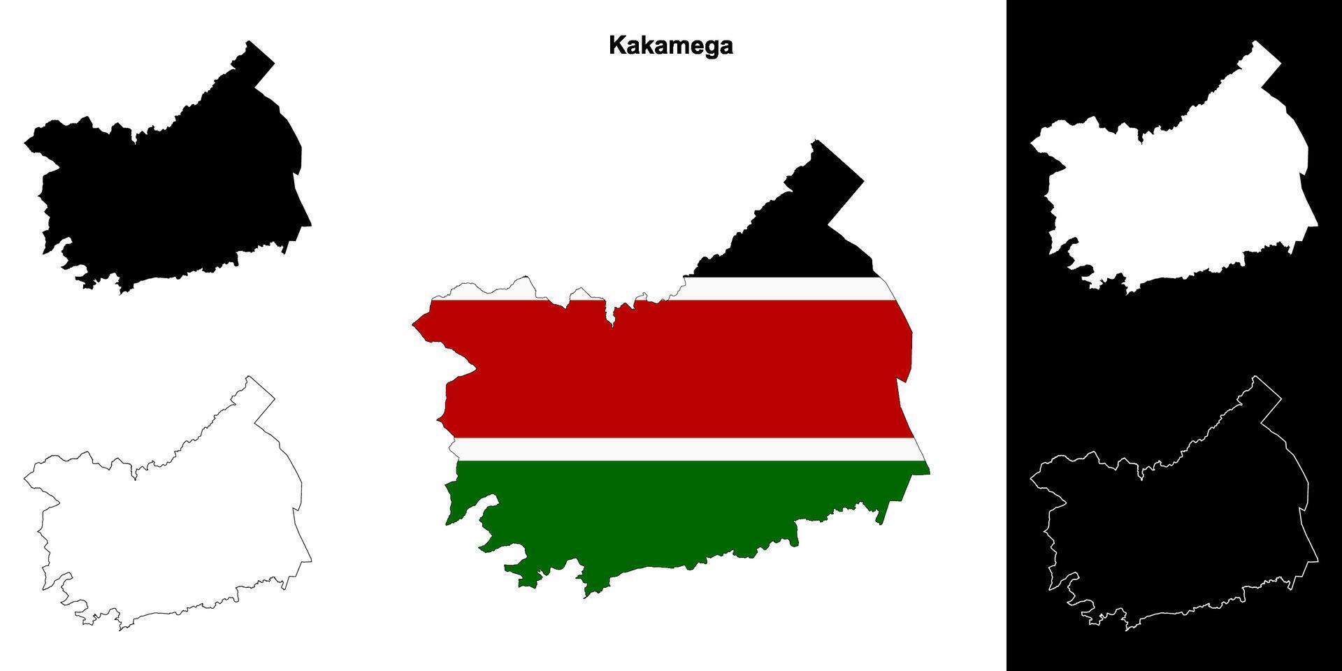 Kakamega county outline map set vector