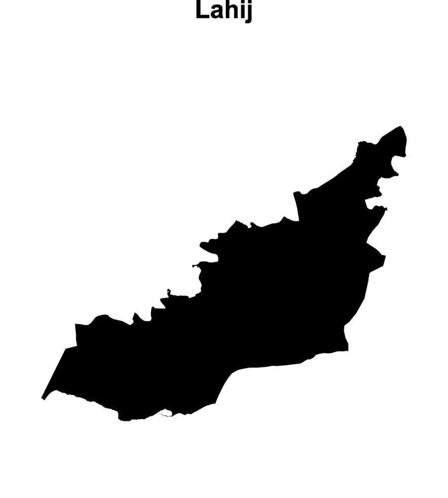 Lahij governorate blank outline map vector