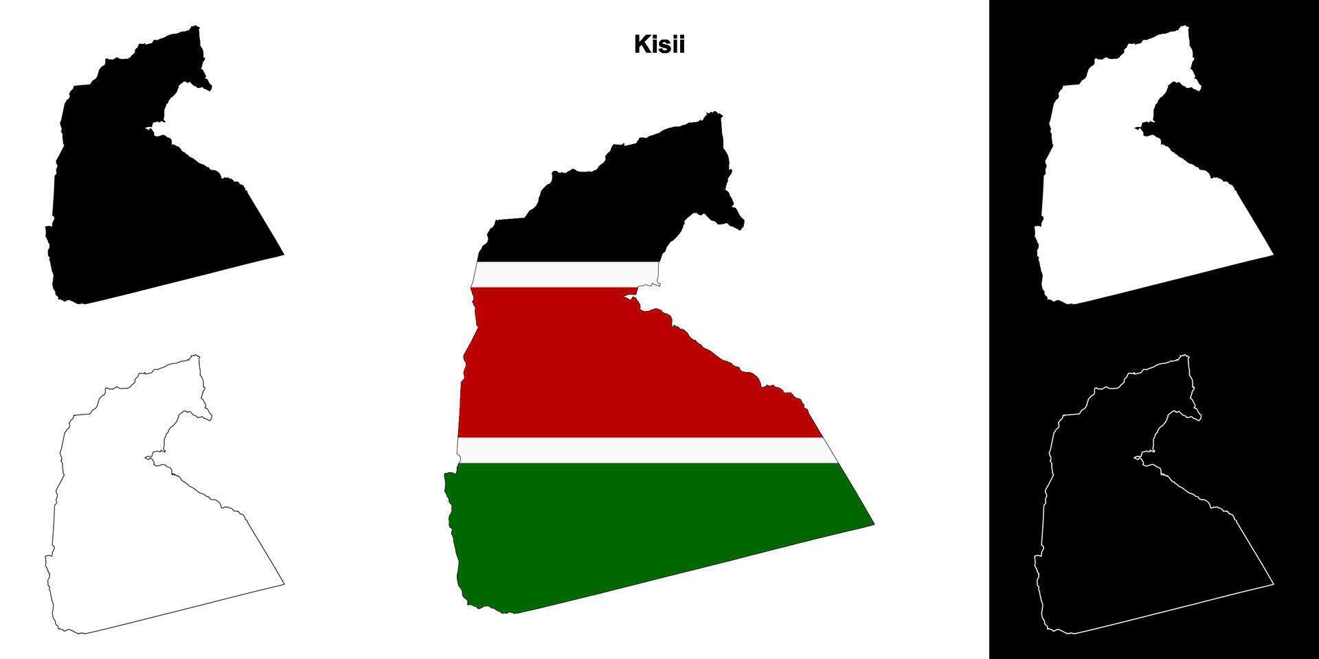 Kisii county outline map set vector