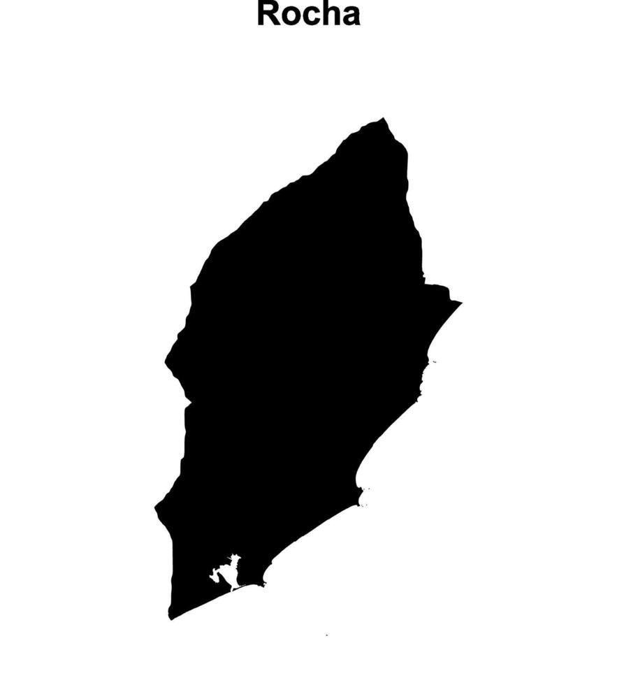 Rocha department blank outline map vector