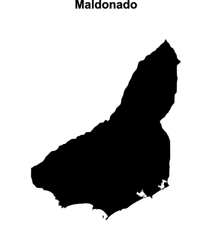 Maldonado department blank outline map vector