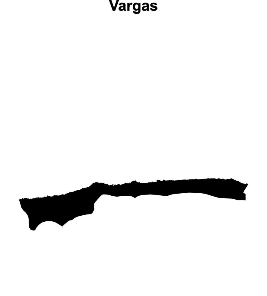 Vargas state blank outline map vector