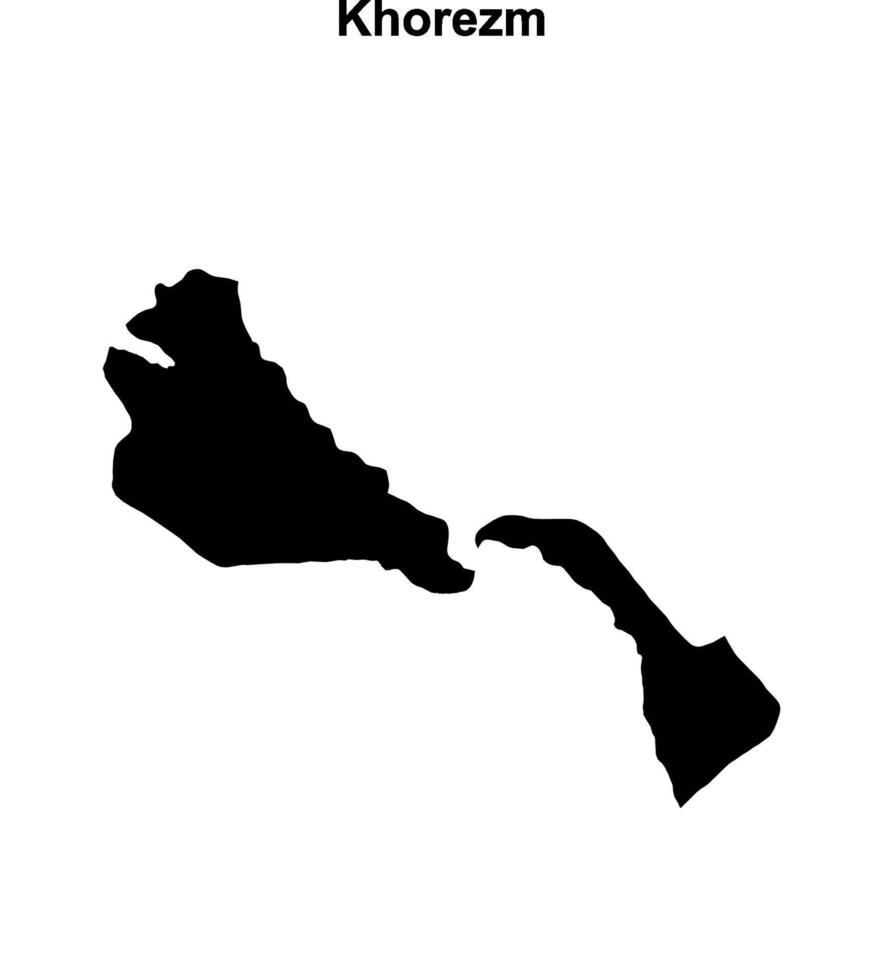 Khorezm region blank outline map vector