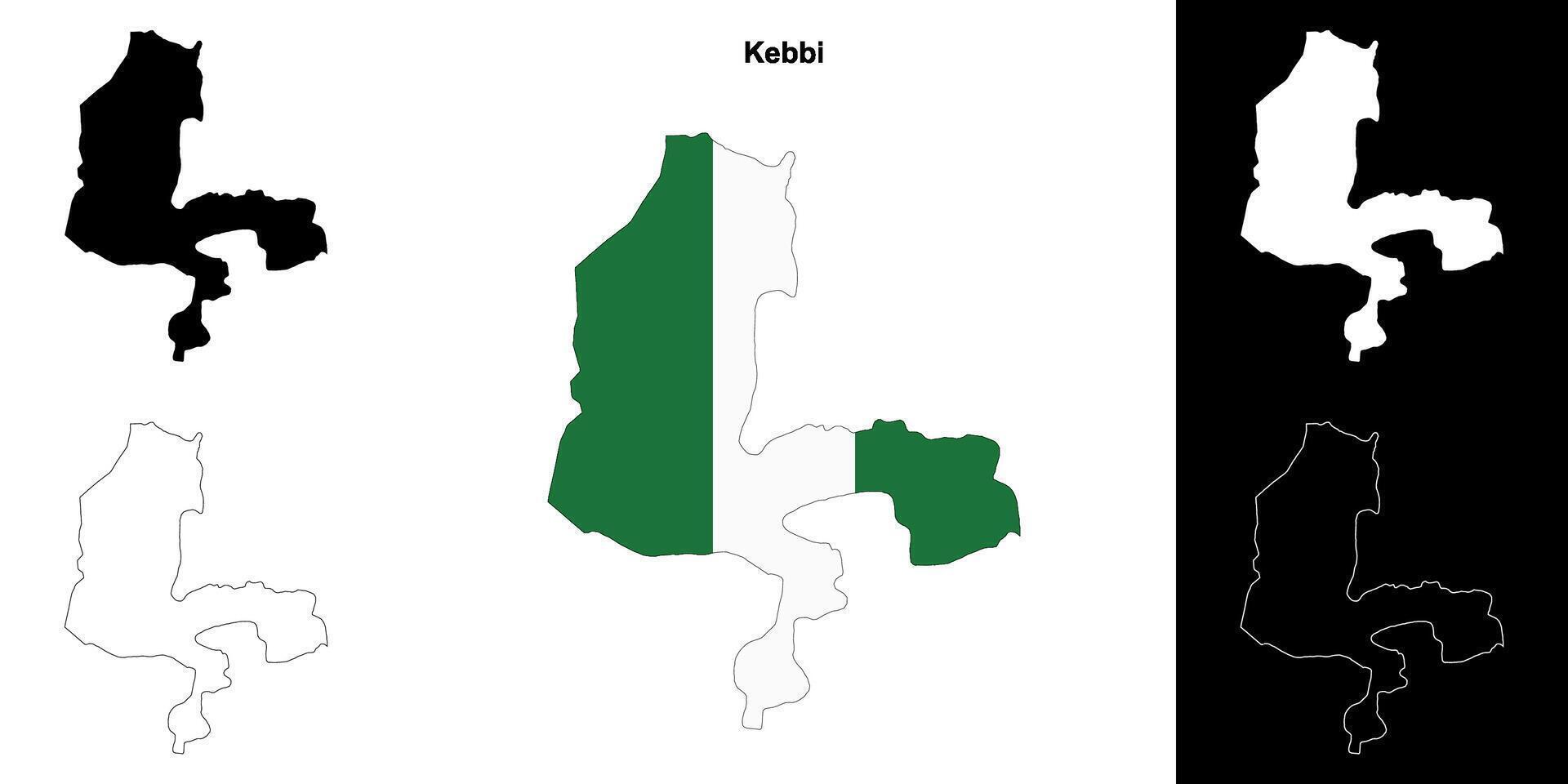 Kebbi state outline map set vector