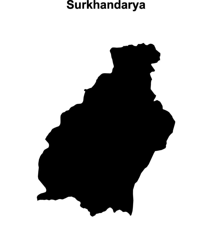 Surkhandarya region blank outline map vector