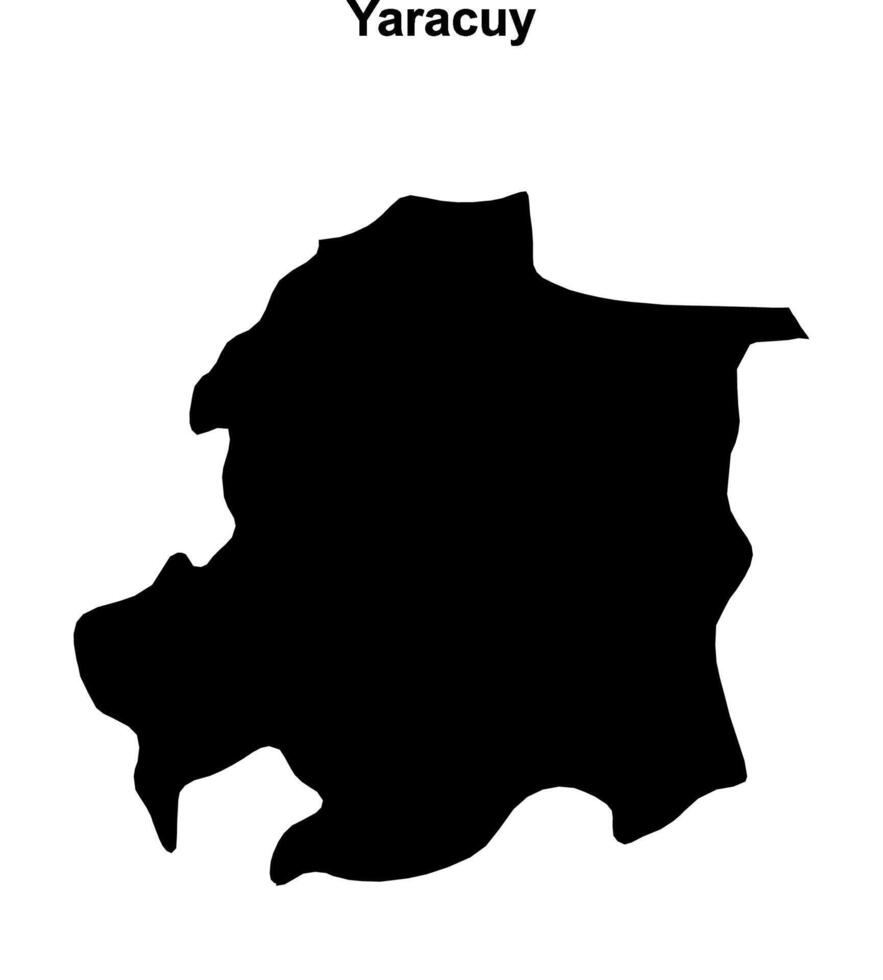 Yaracuy state blank outline map vector