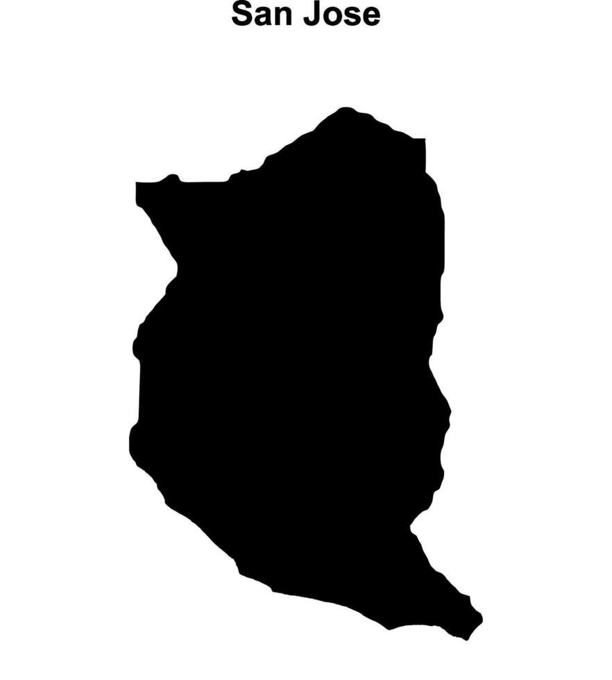 San Jose department blank outline map vector