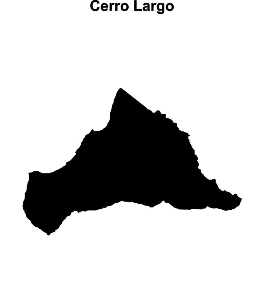 Cerro Largo department blank outline map vector
