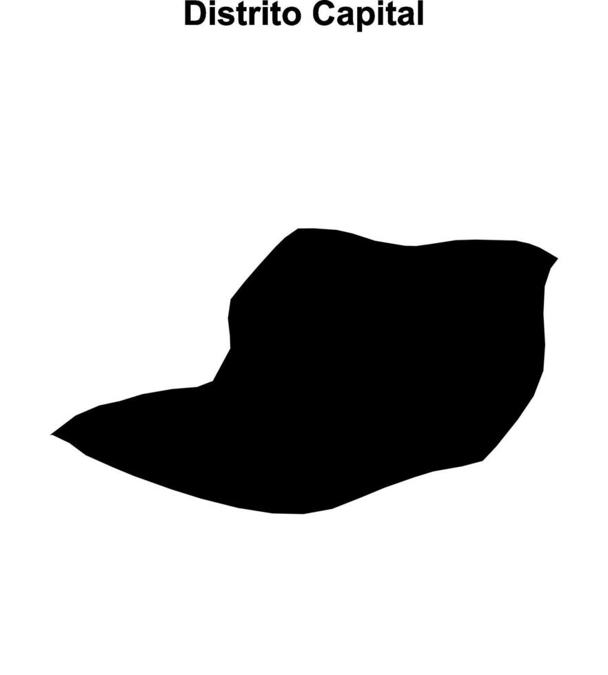 Distrito Capital state blank outline map vector