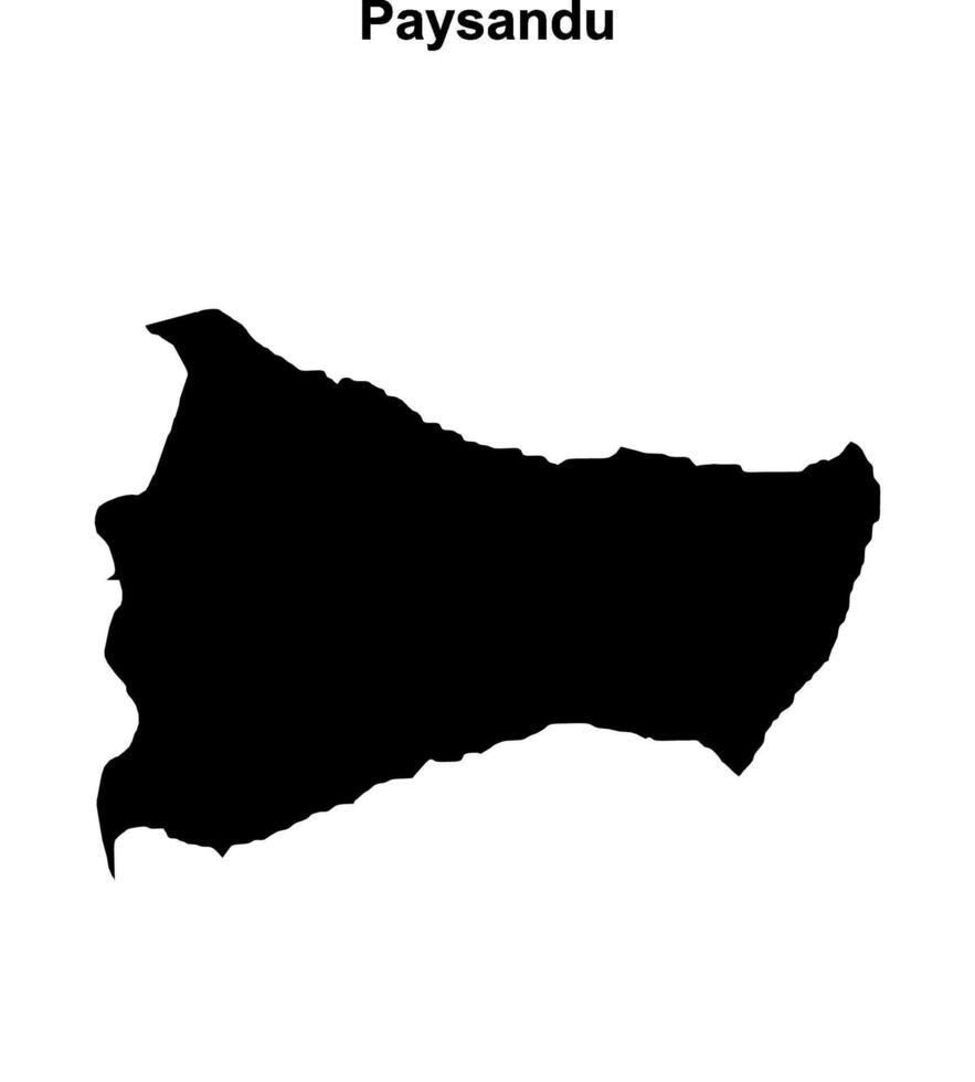 Paysandu department blank outline map vector