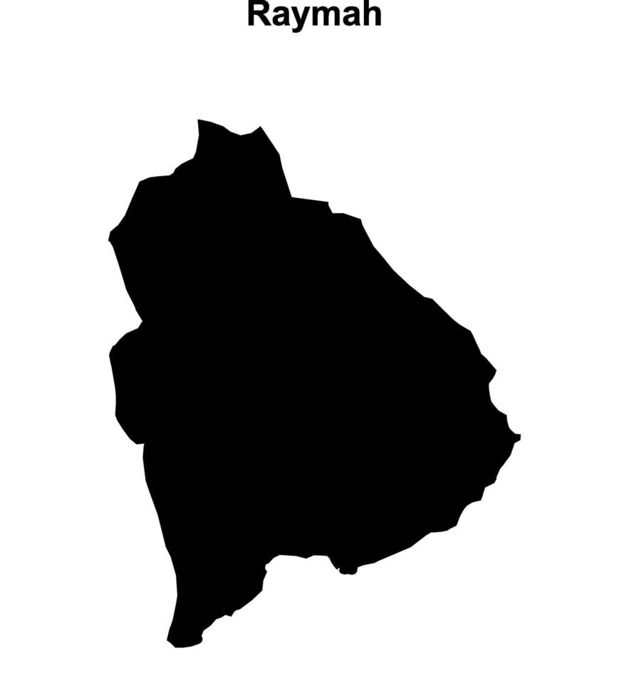 Raymah governorate blank outline map vector