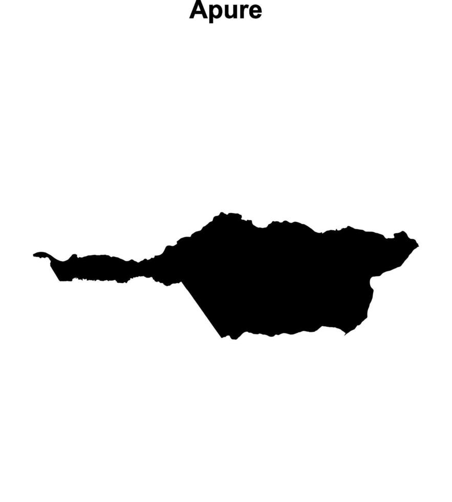 Apure state blank outline map vector
