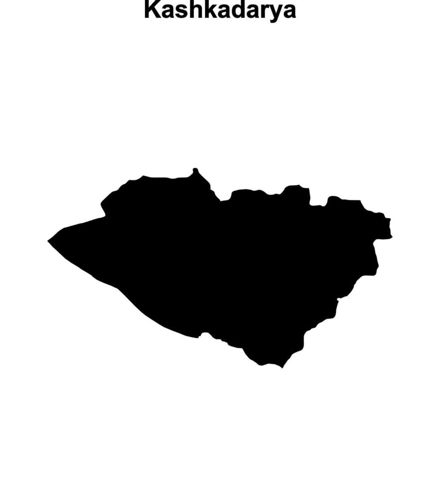 Kashkadarya region blank outline map vector