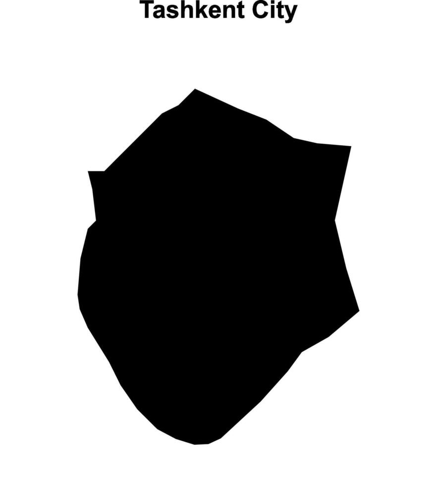 Tashkent City region blank outline map vector