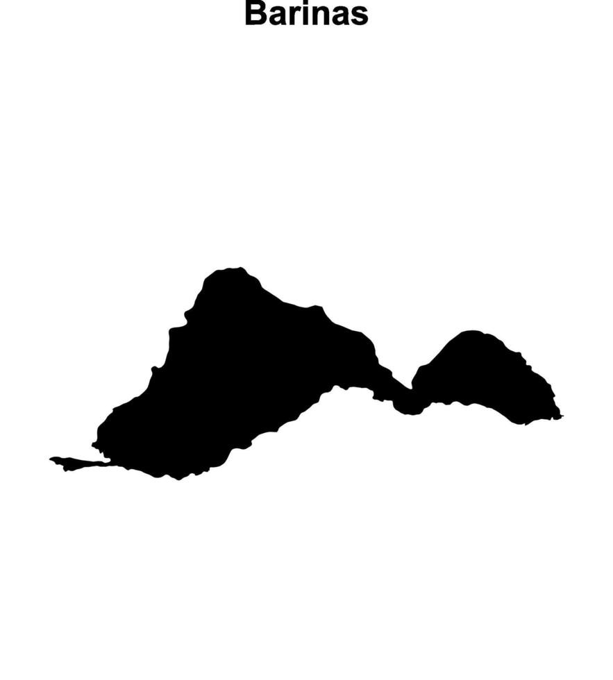 Barinas state blank outline map vector