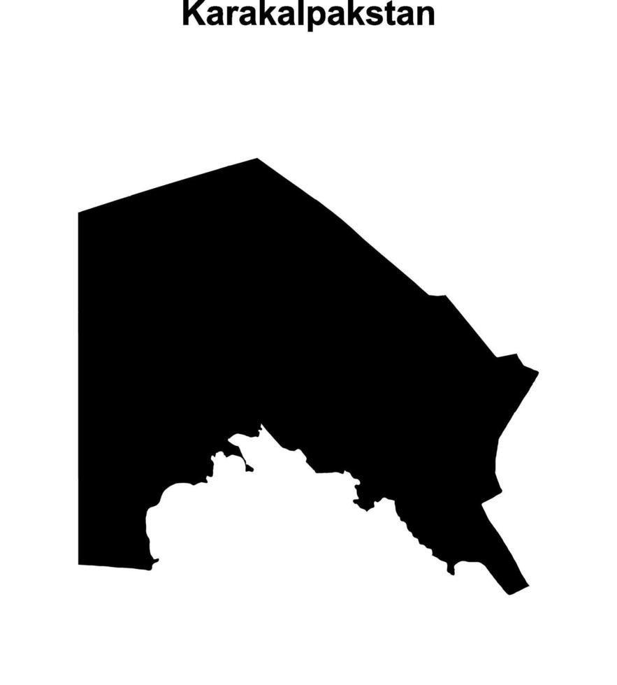 Karakalpakstan region blank outline map vector