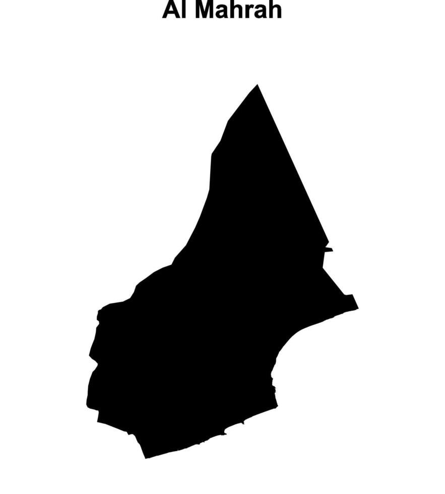 Al Mahrah governorate blank outline map vector
