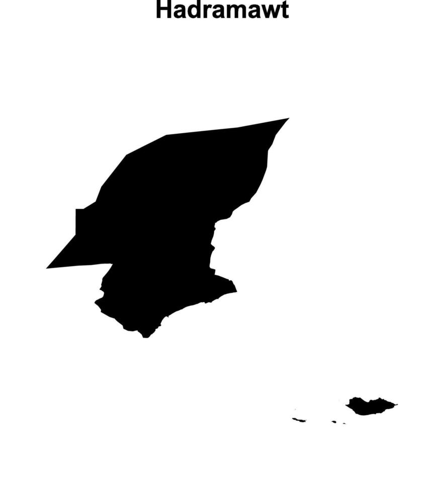 Hadramawt governorate blank outline map vector