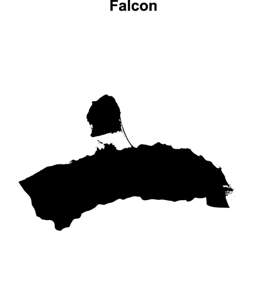 Falcon state blank outline map vector