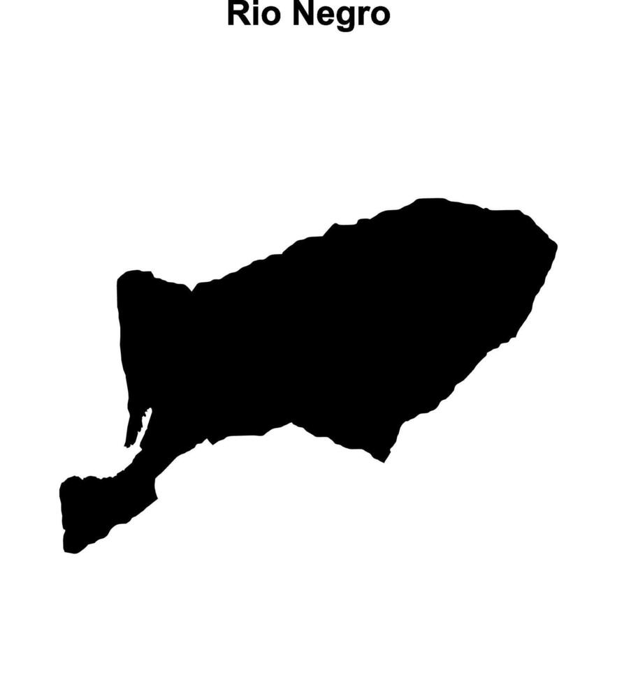 Rio Negro department blank outline map vector
