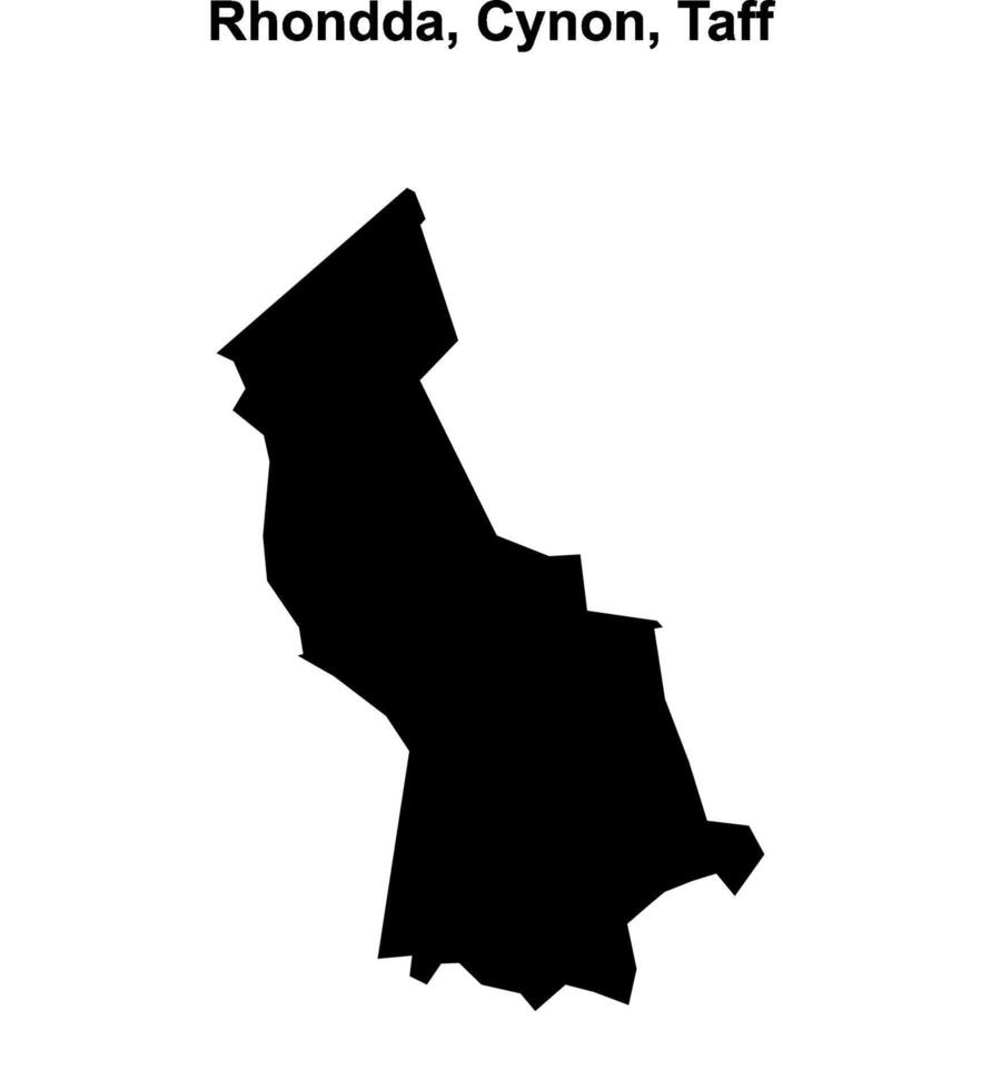 Rhondda Cynon Taf blank outline map vector
