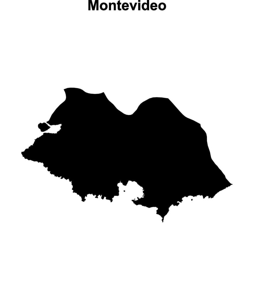 Montevideo department blank outline map vector