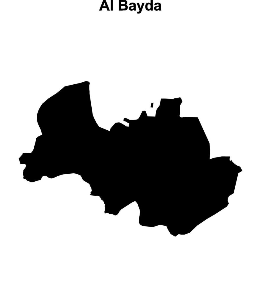 Al Bayda governorate blank outline map vector