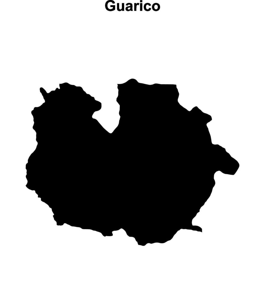 Guarico state blank outline map vector