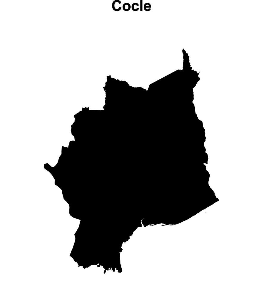 Cocle province blank outline map vector