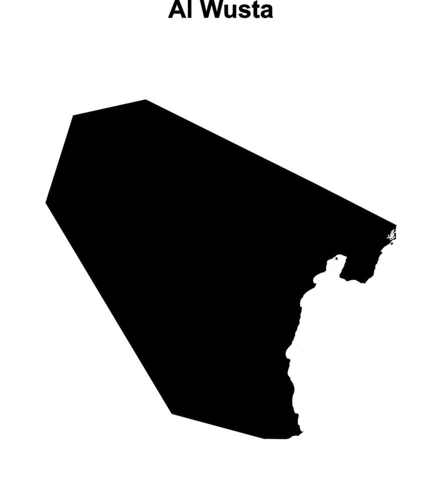 Al Wusta governorate blank outline map vector