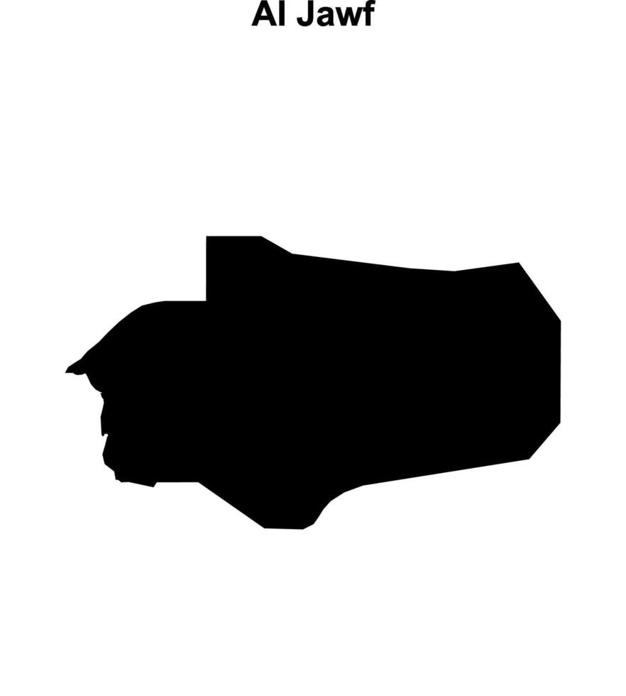 Al Jawf governorate blank outline map vector