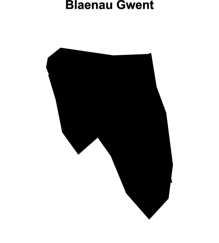 Blaenau Gwent blank outline map vector