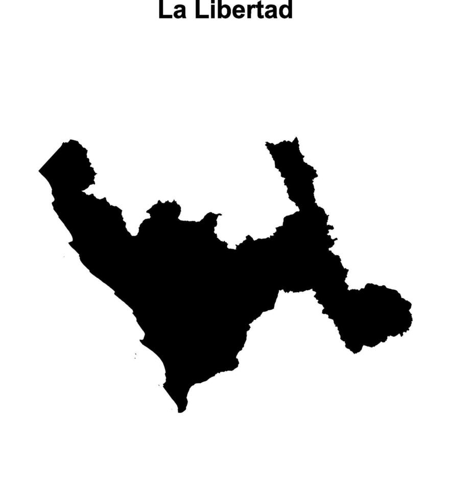 La Libertad region blank outline map vector