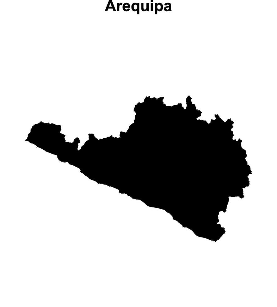 Arequipa region blank outline map vector
