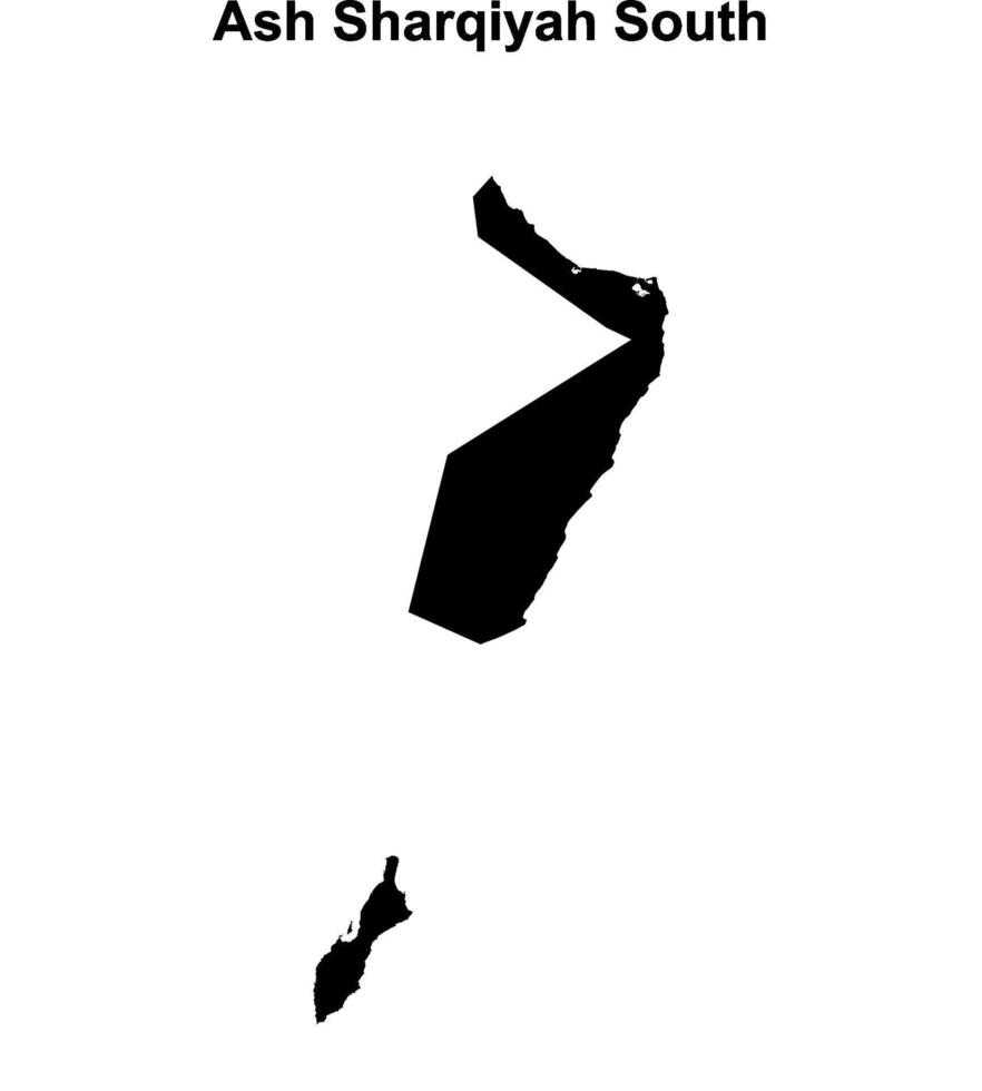 Ash Sharqiyah South governorate blank outline map vector