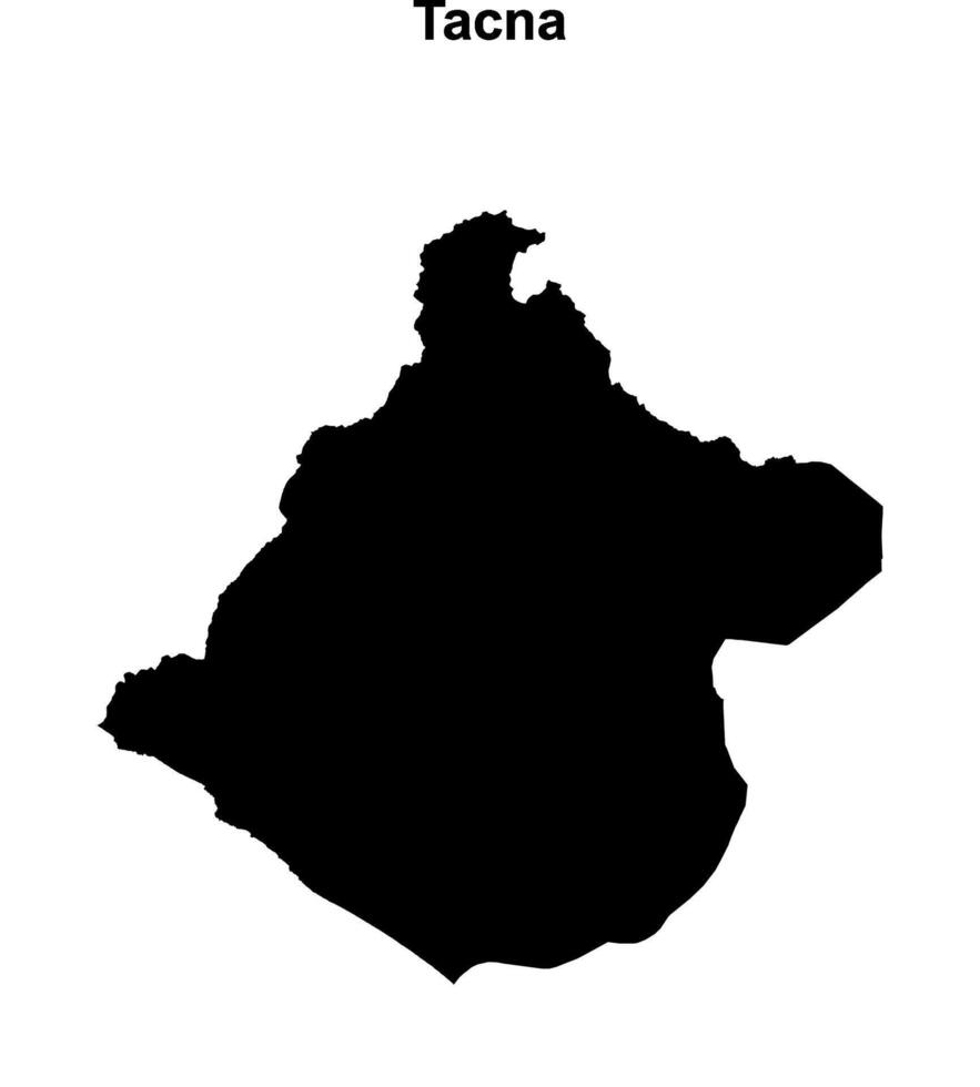 Tacna region blank outline map vector