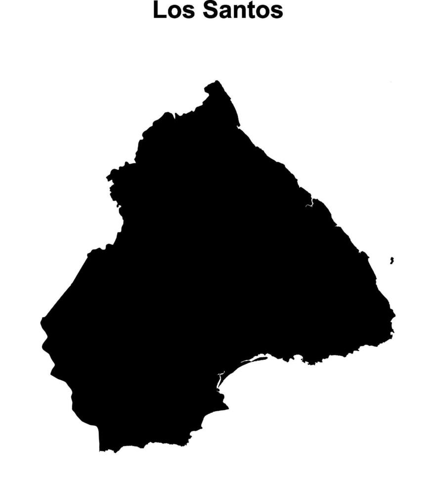 Los Santos province blank outline map vector