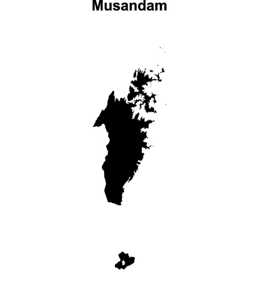 Musandam governorate blank outline map vector