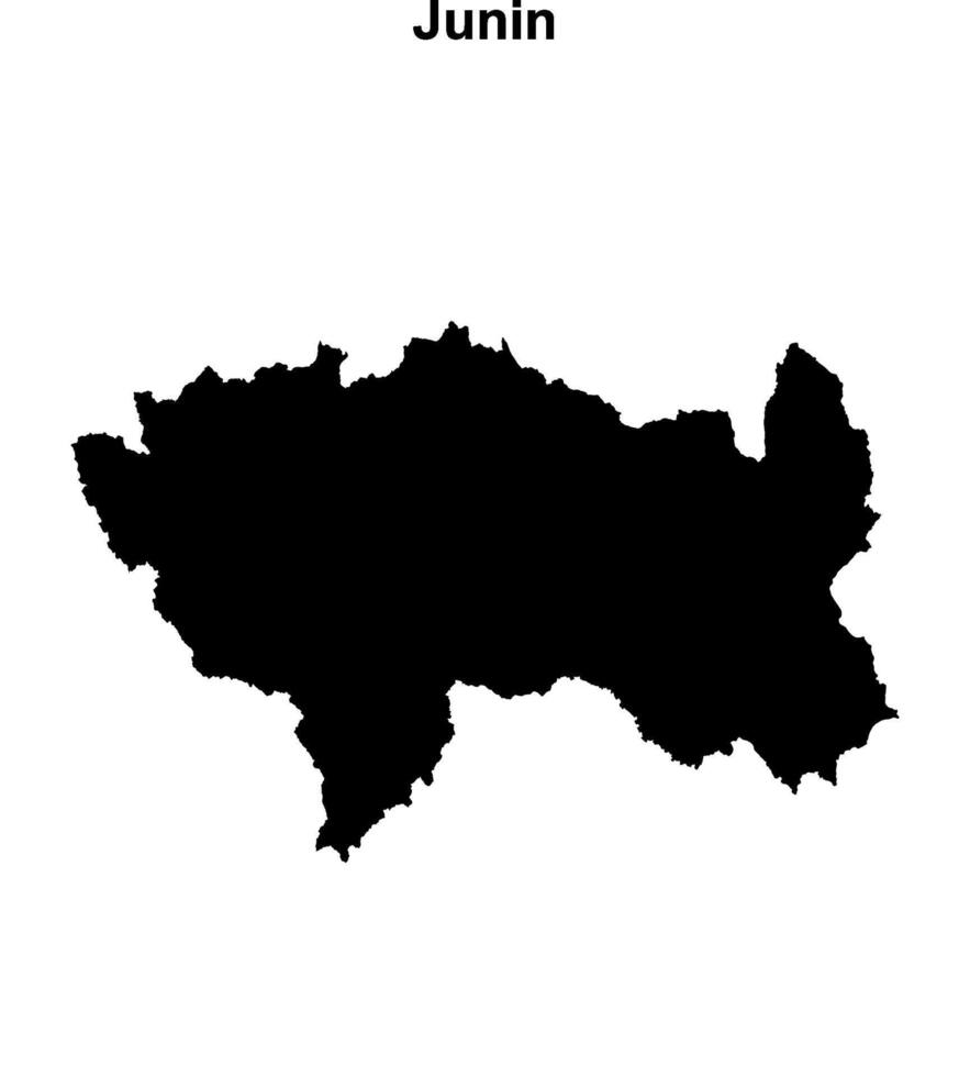 Junin region blank outline map vector