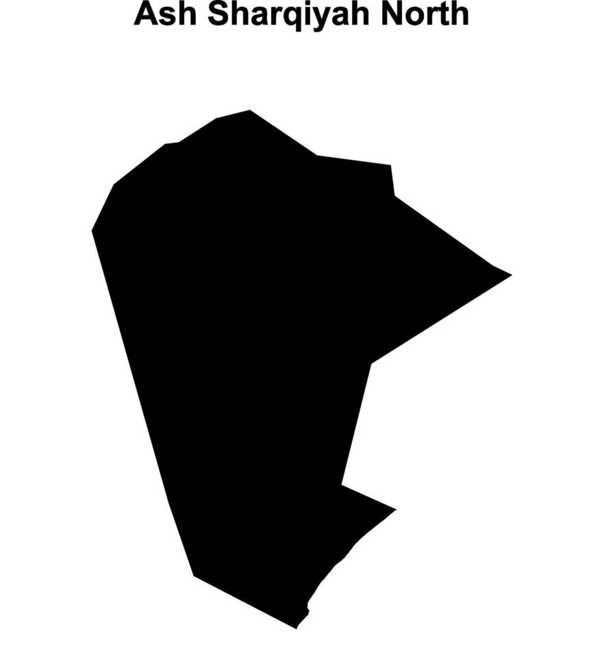 Ash Sharqiyah North governorate blank outline map vector