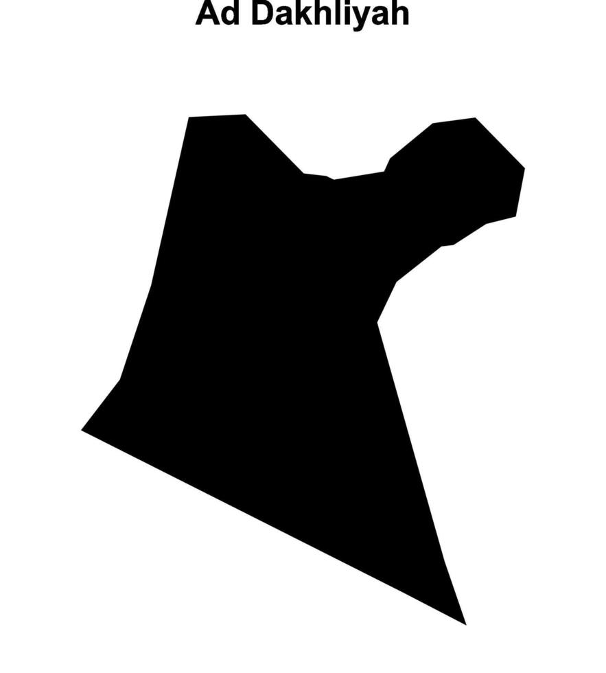 Ad Dakhliyah governorate blank outline map vector