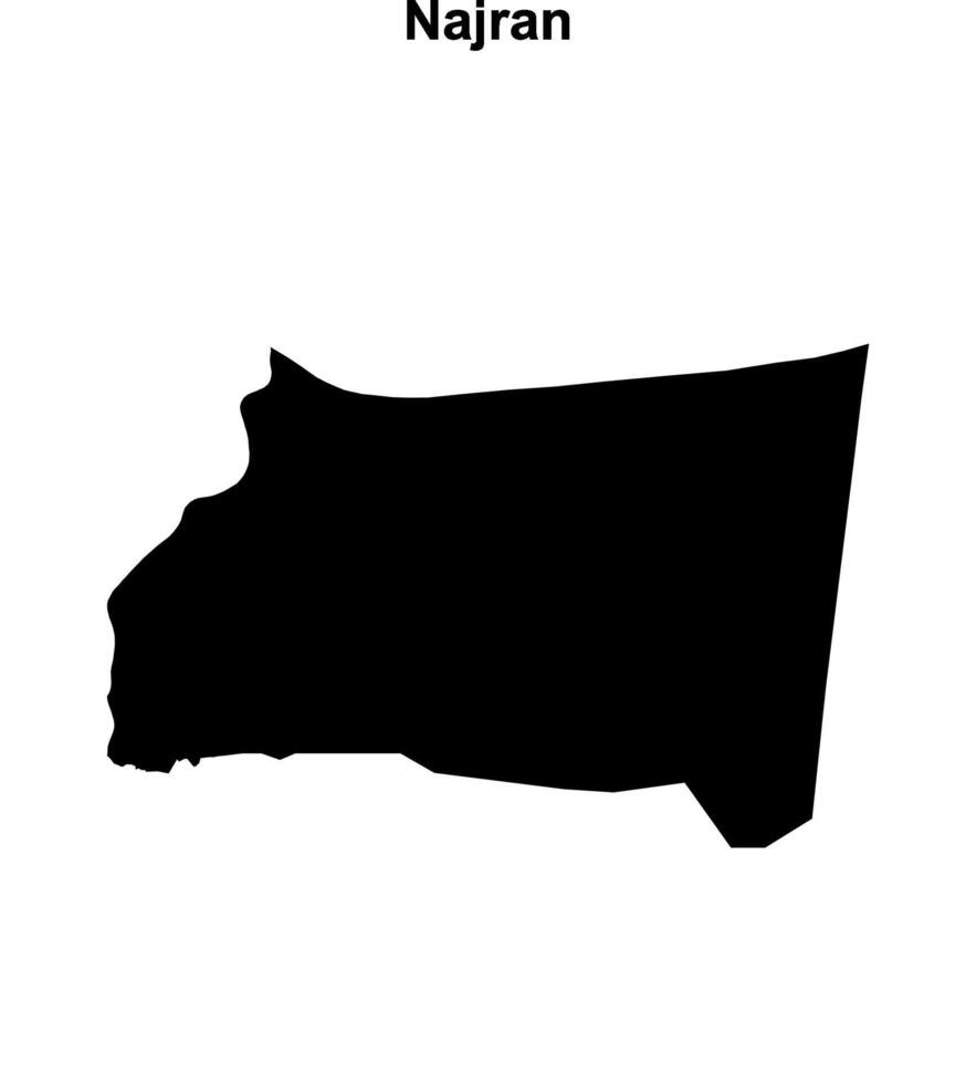 Najran province blank outline map vector