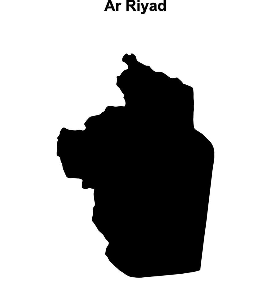 Ar Riyad province blank outline map vector