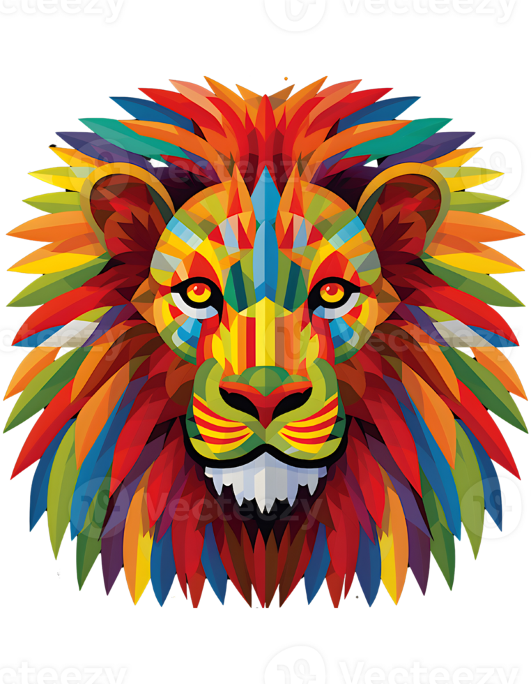 A COLORFUL LION WITHOUT BACKGROUND png