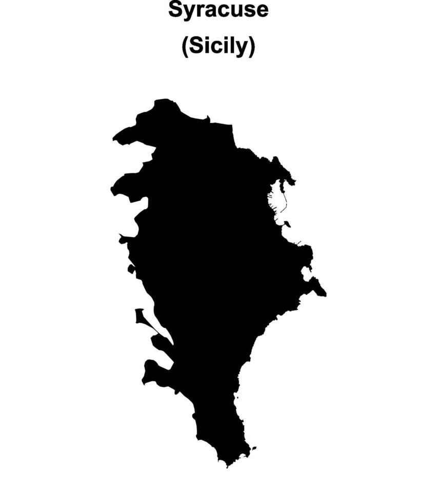 Syracuse province outline map vector